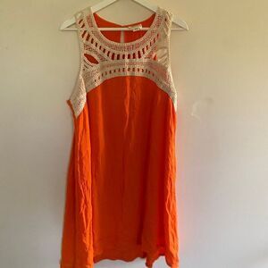 Sand & Spirit large orange dress with lace & sleeveless